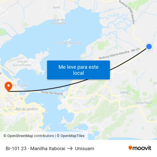 Br-101 23 - Manilha Itaboraí to Unisuam map
