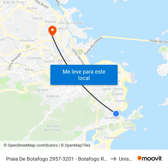 Praia De Botafogo 2957-3201 - Botafogo Rio De Janeiro to Unisuam map