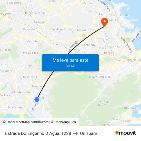 Estrada Do Engenho D Agua, 1228 to Unisuam map