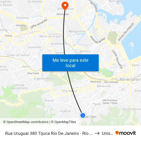 Rua Uruguai 380 Tijuca Rio De Janeiro - Rio De Janeiro 20510 Brasil to Unisuam map