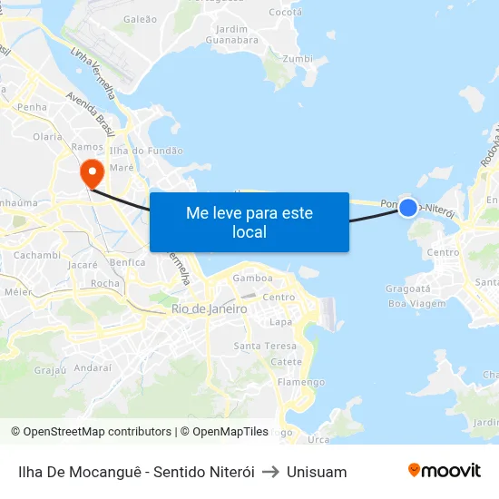 Ilha De Mocanguê - Sentido Niterói to Unisuam map