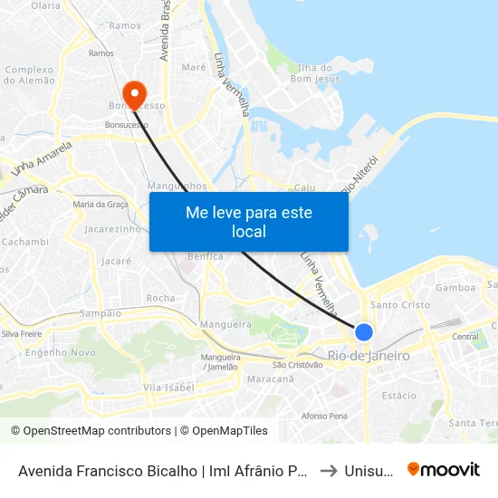 Avenida Francisco Bicalho | Iml Afrânio Peixoto to Unisuam map