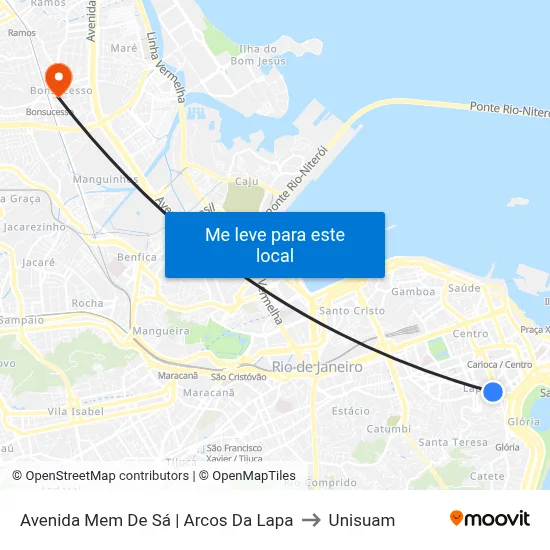 Avenida Mem De Sá | Arcos Da Lapa to Unisuam map