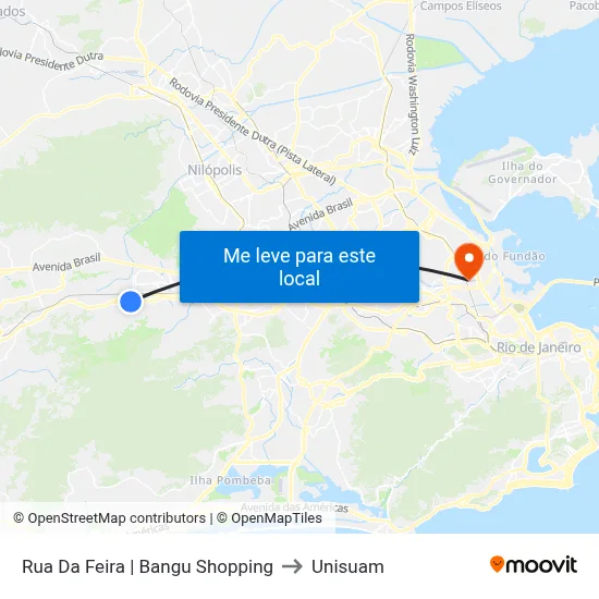 Rua Da Feira | Bangu Shopping to Unisuam map