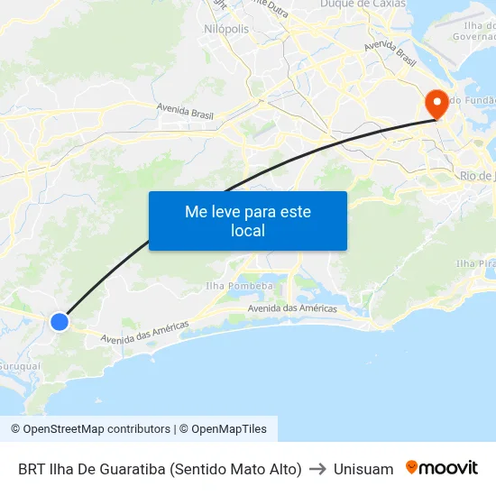 BRT Ilha De Guaratiba (Sentido Mato Alto) to Unisuam map
