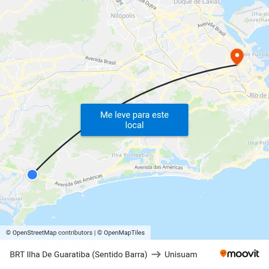 BRT Ilha De Guaratiba (Sentido Barra) to Unisuam map