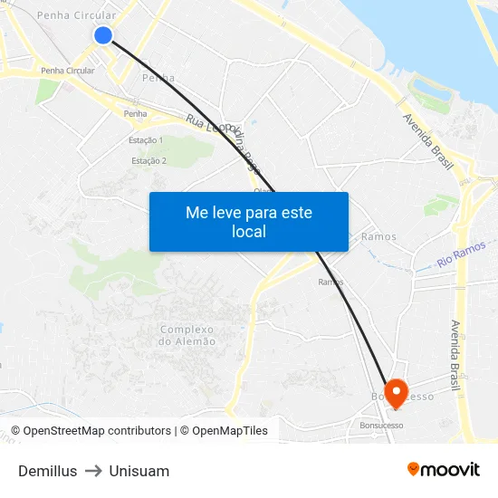 Demillus to Unisuam map