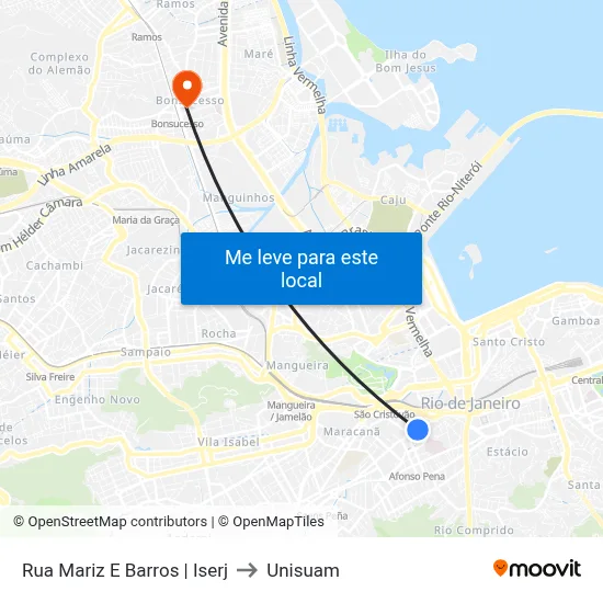 Rua Mariz E Barros | Iserj to Unisuam map