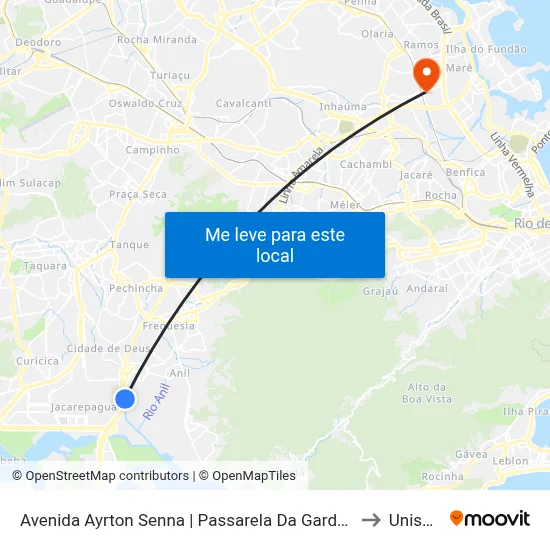 Avenida Ayrton Senna | Passarela Da Gardênia | Uptown to Unisuam map