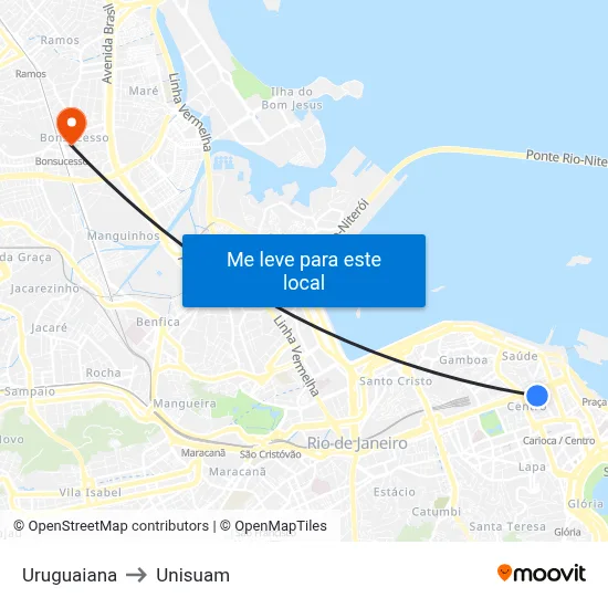 Uruguaiana to Unisuam map