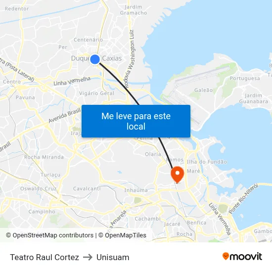 Teatro Raul Cortez to Unisuam map