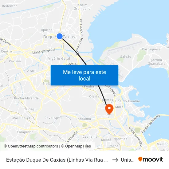 Estação Duque De Caxias (Linhas Via Rua Marechal Deodoro) to Unisuam map