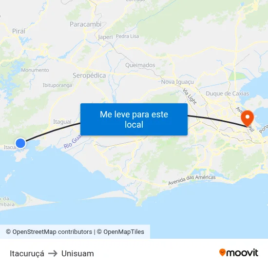 Itacuruçá to Unisuam map