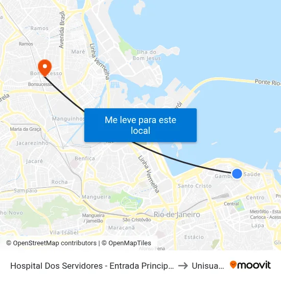 Hospital Dos Servidores - Entrada Principal to Unisuam map