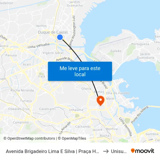 Avenida Brigadeiro Lima E Silva | Praça Humaitá to Unisuam map