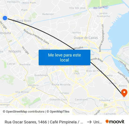 Rua Oscar Soares, 1466 | Café Pimpinela / Universidade Estácio De Sá to Unisuam map