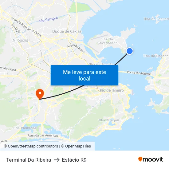 Terminal Da Ribeira to Estácio R9 map