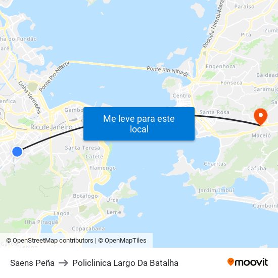 Saens Peña to Policlinica Largo Da Batalha map