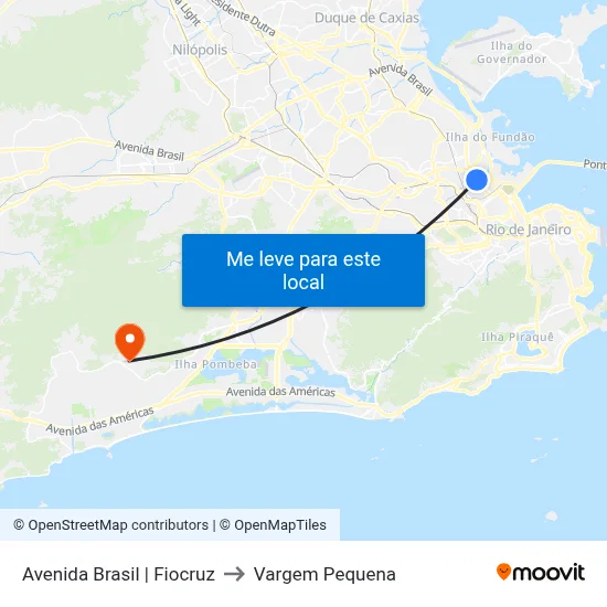 Avenida Brasil | Fiocruz to Vargem Pequena map