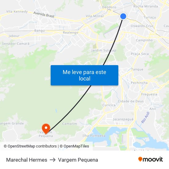 Marechal Hermes to Vargem Pequena map