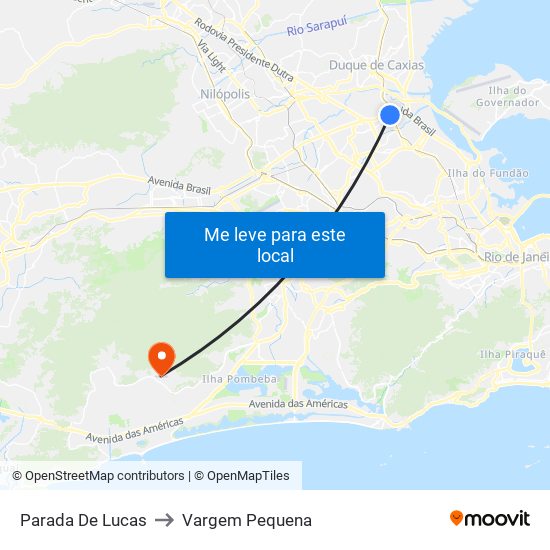 Parada De Lucas to Vargem Pequena map