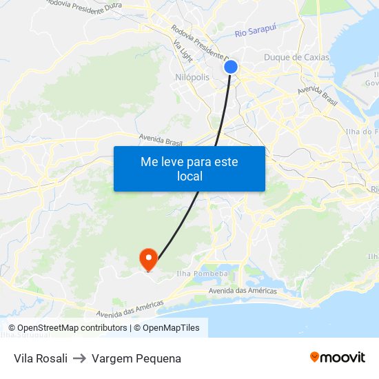 Vila Rosali to Vargem Pequena map