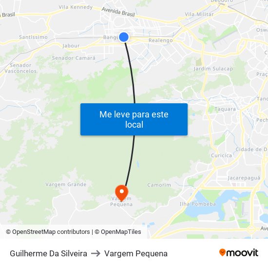 Guilherme Da Silveira to Vargem Pequena map