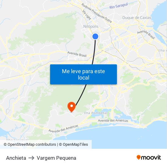 Anchieta to Vargem Pequena map