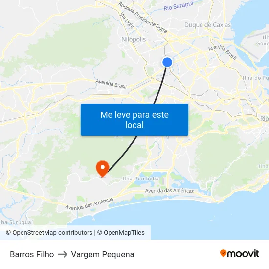 Barros Filho to Vargem Pequena map