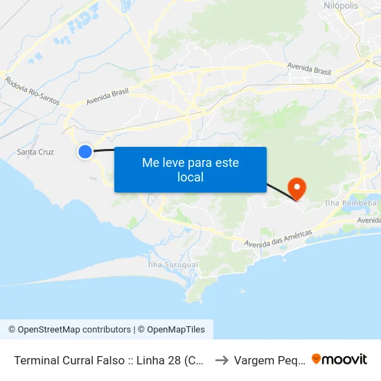 Terminal Curral Falso :: Linha 28 (Conexão Brt) to Vargem Pequena map