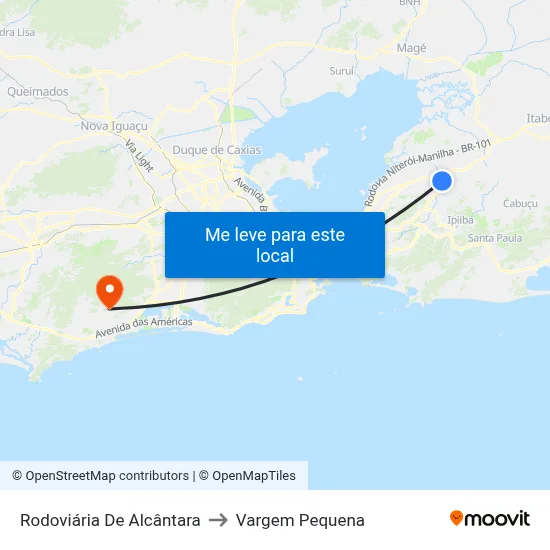 Rodoviária De Alcântara to Vargem Pequena map