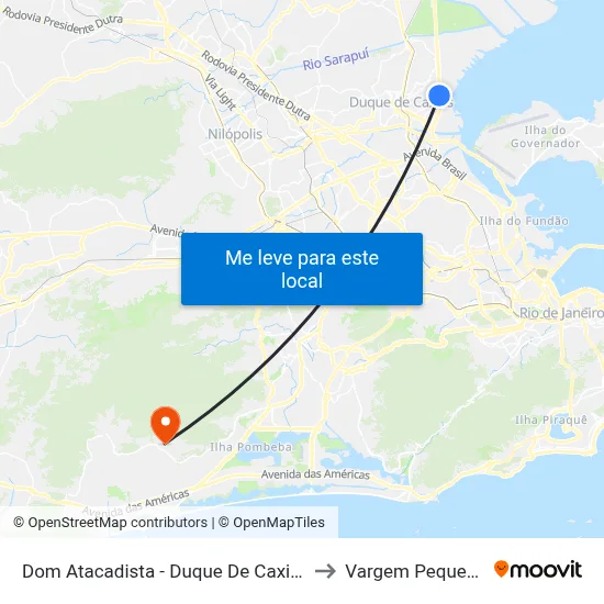 Dom Atacadista - Duque De Caxias to Vargem Pequena map