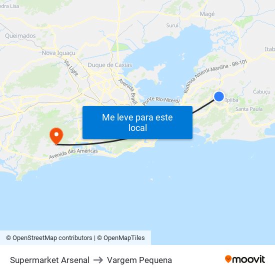 Supermarket Arsenal to Vargem Pequena map