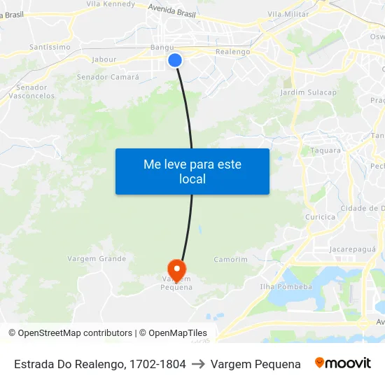 Estrada Do Realengo, 1702-1804 to Vargem Pequena map