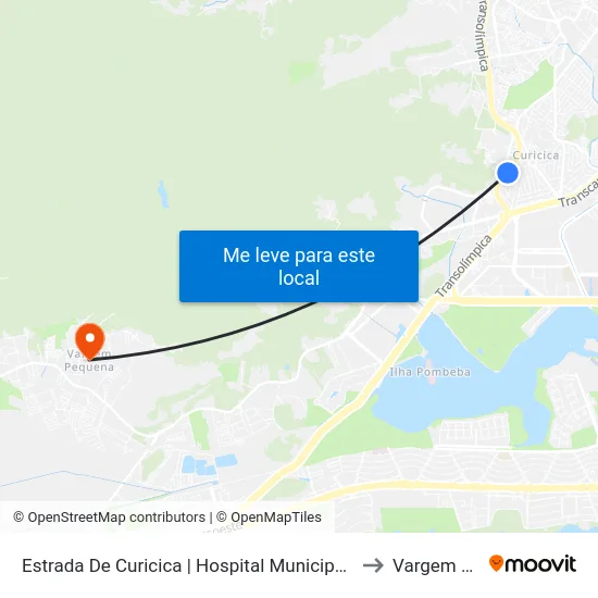 Estrada De Curicica | Hospital Municipal Raphael De Paula Souza to Vargem Pequena map
