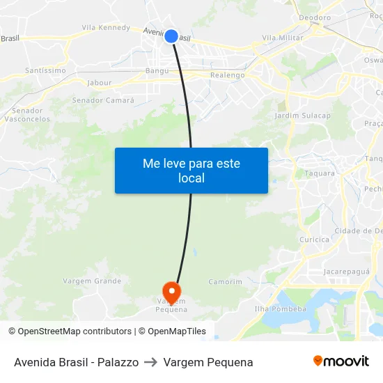 Avenida Brasil - Palazzo to Vargem Pequena map