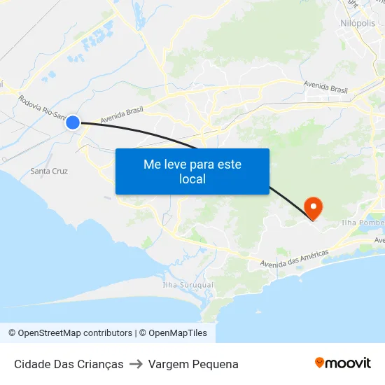 Cidade Das Crianças to Vargem Pequena map