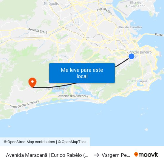 Avenida Maracanã | Eurico Rabêlo (Pista Central) to Vargem Pequena map