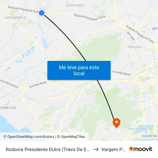 Rodovia Presidente Dutra (Trevo De Engenheiro Pedreira) to Vargem Pequena map