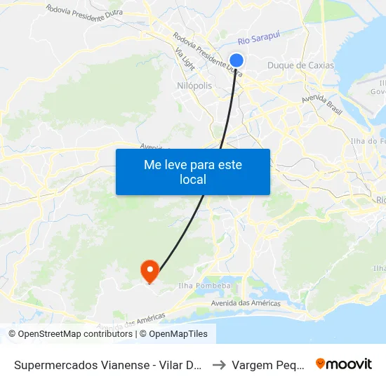 Supermercados Vianense - Vilar Dos Teles to Vargem Pequena map