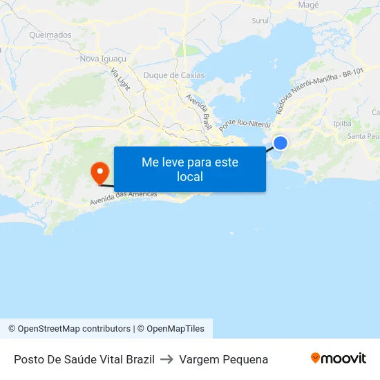 Posto De Saúde Vital Brazil to Vargem Pequena map