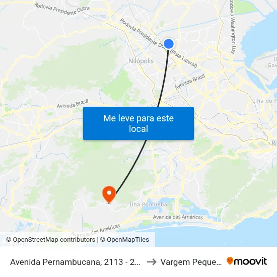 Avenida Pernambucana, 2113 - 2261 to Vargem Pequena map