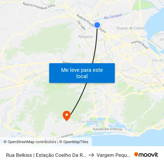 Rua Belkiss | Estação Coelho Da Rocha to Vargem Pequena map