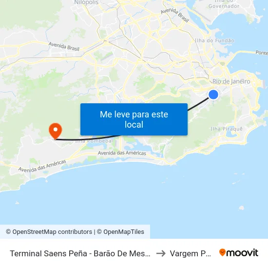 Terminal Saens Peña - Barão De Mesquita (Linha 639) to Vargem Pequena map