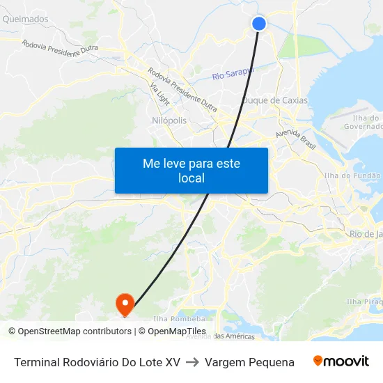 Terminal Rodoviário Do Lote XV to Vargem Pequena map