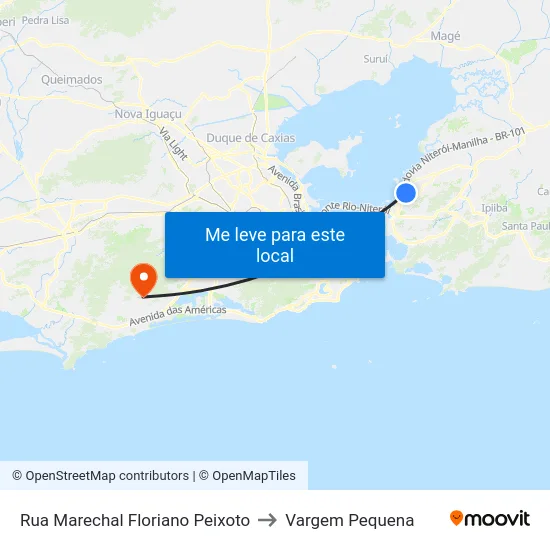Rua Marechal Floriano Peixoto to Vargem Pequena map
