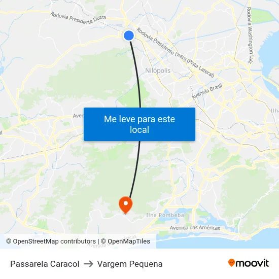 Passarela Caracol to Vargem Pequena map