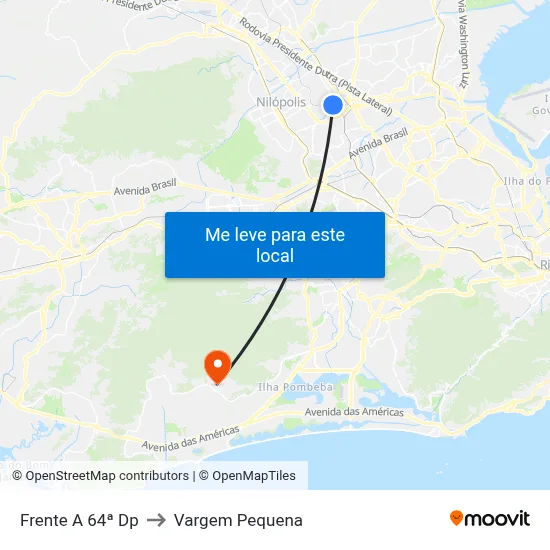 Frente A 64ª Dp to Vargem Pequena map