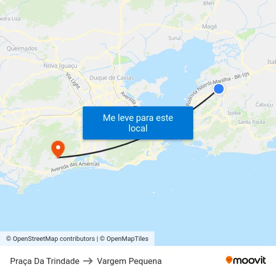 Praça Da Trindade to Vargem Pequena map