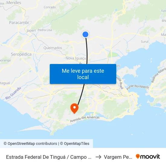 Estrada Federal De Tinguá / Campo Do Marambaia to Vargem Pequena map